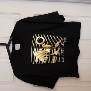 Vintage Single Stitch Cabo San Lucas Gold Graphic Cropped BeachT Shirt. Size XL.